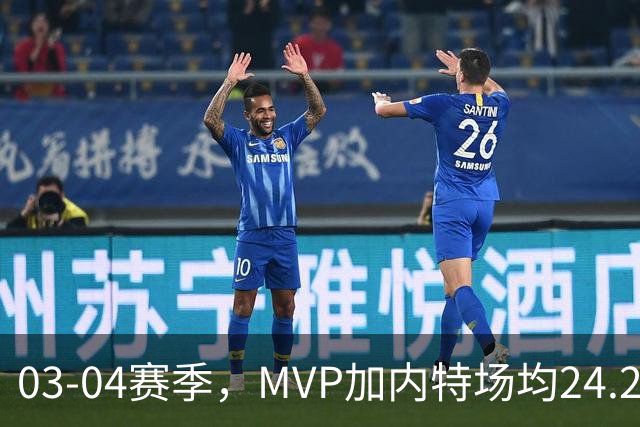 03-04赛季，MVP加内特场均24.2分13.9板5助1.5断2.2帽；带领森林狼打出历史最佳战绩
